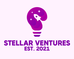 Purple Rocket Light Bulb  logo