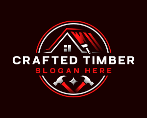 Roof Paint Hammer logo design