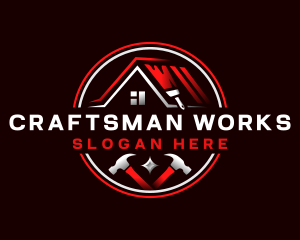 Roof Paint Hammer logo design