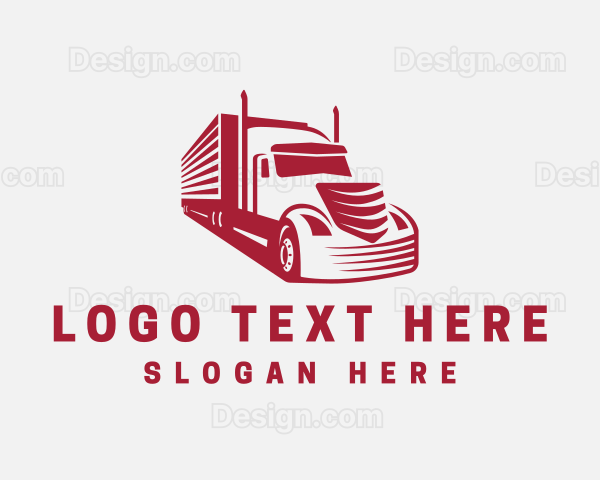 Red Logistics Freight Truck Logo