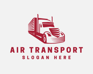 Red Logistics Freight Truck  logo design