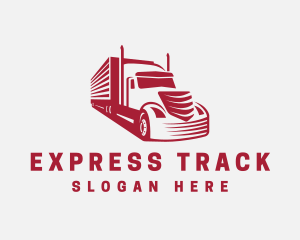 Red Logistics Freight Truck  logo design