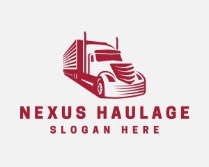 Red Logistics Freight Truck  logo design