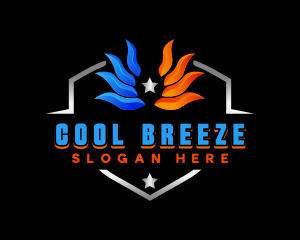 Heating Cooling HVAC logo design