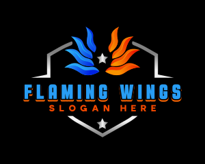 Heating Cooling HVAC logo design