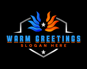 Heating Cooling HVAC logo design