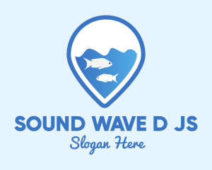 Fishes Location Pin logo design