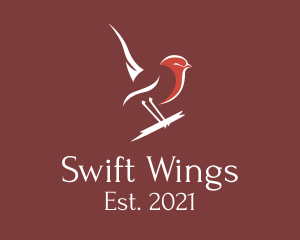 Minimalist  Swallow Bird logo design