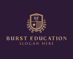 Wreath Shield College Education logo design