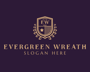 Wreath Shield College Education logo design