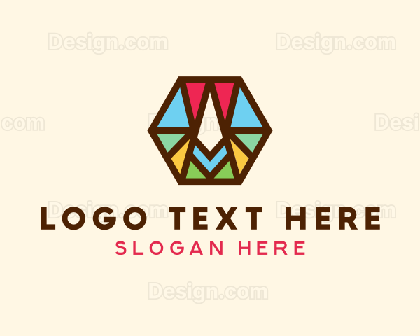 Colorful Hexagon Letter A Logo