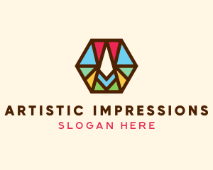 Colorful Hexagon Letter A  logo design