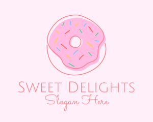 Sprinkled Donut Pastry  logo design