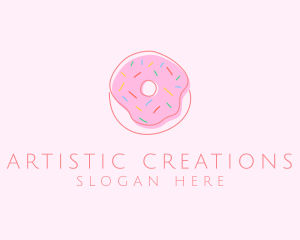 Sprinkled Donut Pastry  logo design