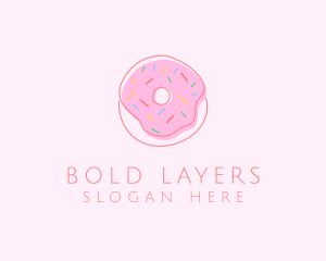 Sprinkled Donut Pastry  logo design