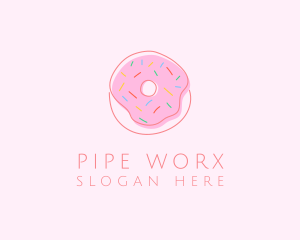 Sprinkled Donut Pastry  logo design