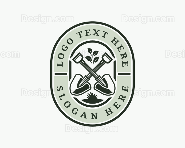 Gardening Shovel Landscaping Logo