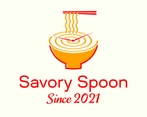 Noodle Soup Clock  logo design