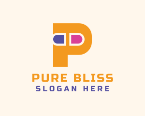 Pill Letter P logo design