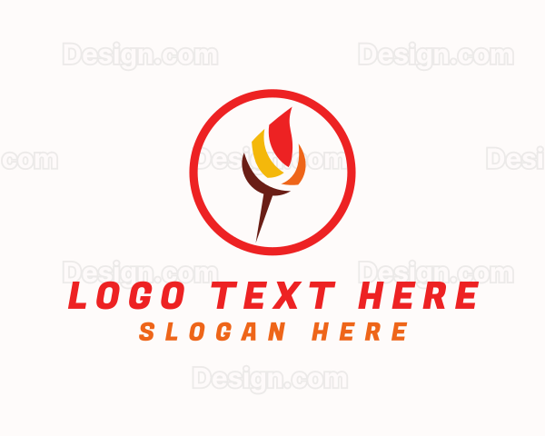 Flame Torch Pin Logo