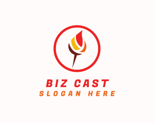 Flame Torch Pin  logo