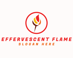 Flame Torch Pin  logo design