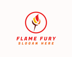 Flame Torch Pin  logo design