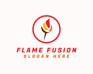 Flame Torch Pin  logo design