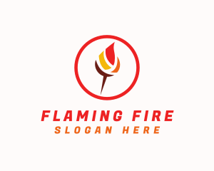 Flame Torch Pin  logo design