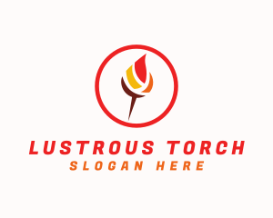 Flame Torch Pin  logo design