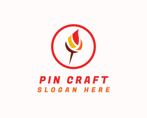 Flame Torch Pin  logo design