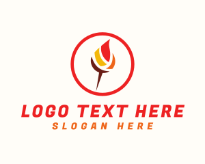 Flame Torch Pin  logo