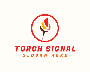 Flame Torch Pin  logo