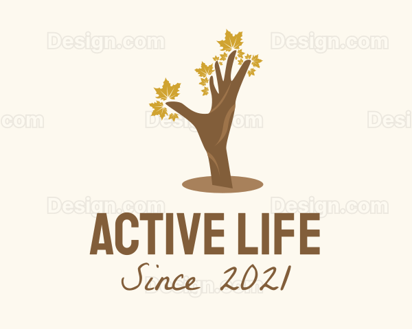 Hand Maple Tree Logo