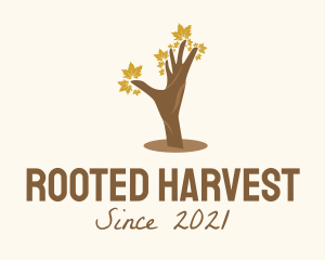 Hand Maple Tree  logo design