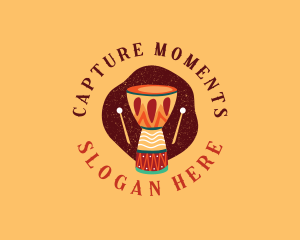 African Instrument Drum Logo