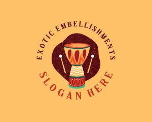 African Instrument Drum logo design