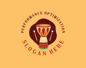 African Instrument Drum logo design