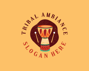 African Instrument Drum logo design