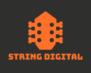 Guitar Music Bones logo design