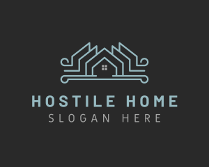 Home Roofing Property logo design