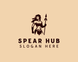 Female Barbarian Warrior logo design