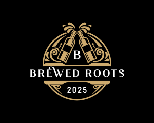 Liquor Brewery Bottle logo