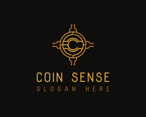 Coin Currency Cryptography logo design