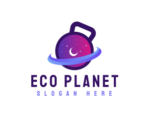 Kettlebell Planet Space logo design