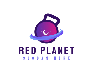 Kettlebell Planet Space logo design