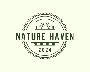 Nature Flower Sun Badge logo design