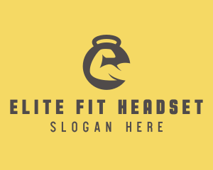 Gym Dumbbell Bicep Fitness logo design