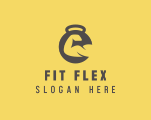 Gym Dumbbell Bicep Fitness logo design