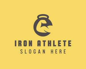 Gym Dumbbell Bicep Fitness logo design